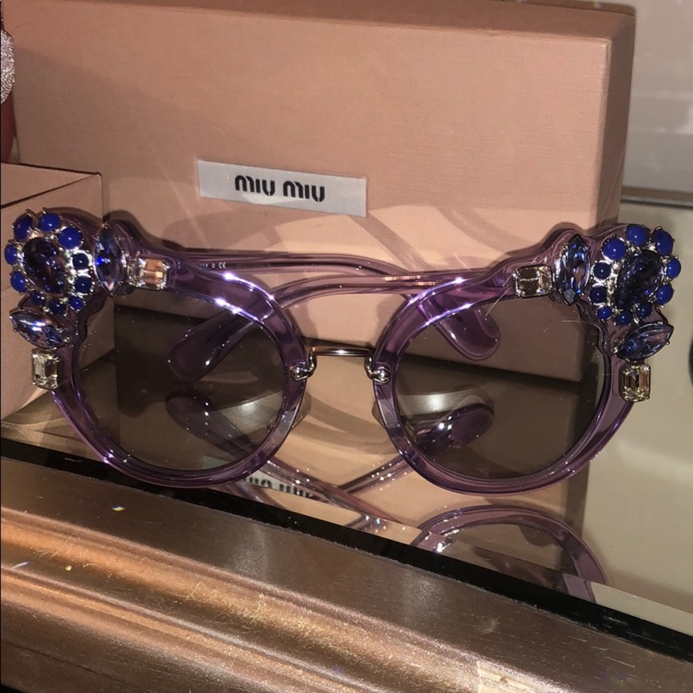 Miu miu crystal Embellished sunglasses